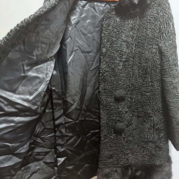 Persian Lamb Coat with Mink Collar Vintage Furs - Picture 8 of 13